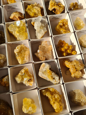 Golden Healer Quartz Clusters