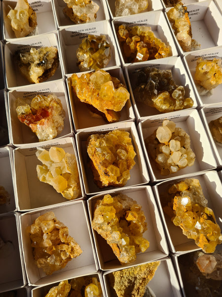 Golden Healer Quartz Clusters