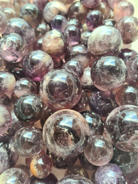 Smoky Amethyst Spheres