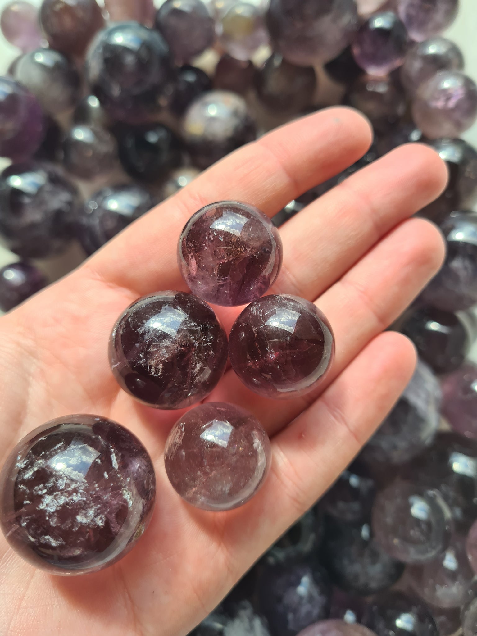 Smoky Amethyst Spheres