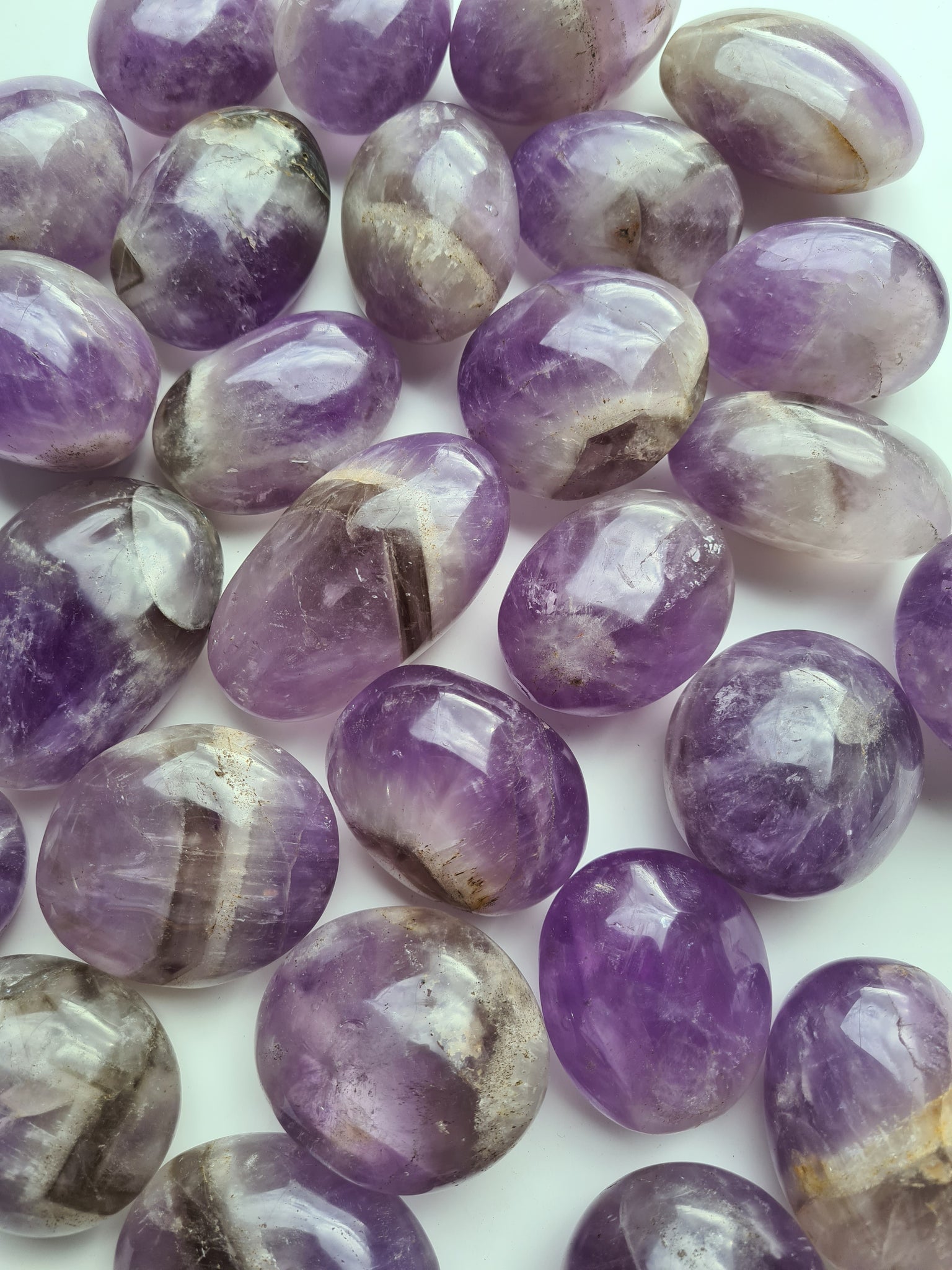 Chevron Amethyst Palm Stones