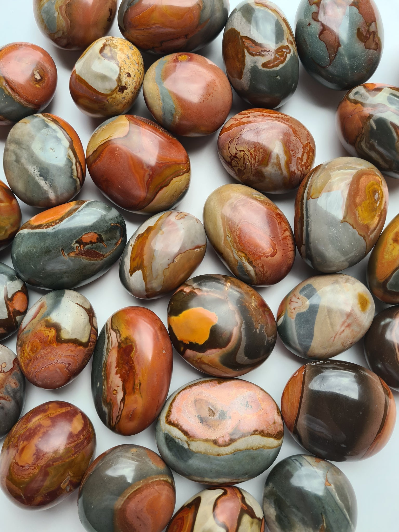 Polychrome Jasper Palm Stones