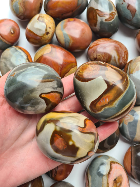 Polychrome Jasper Palm Stones