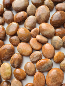 Peach Moonstone Palm Stones