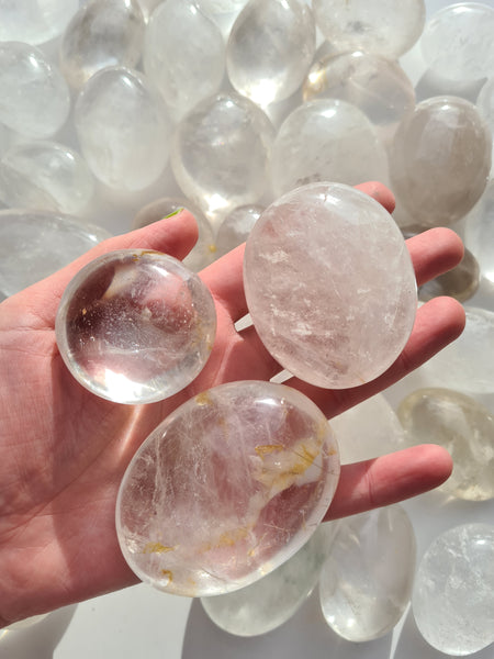 Clear Quartz Palm Stones