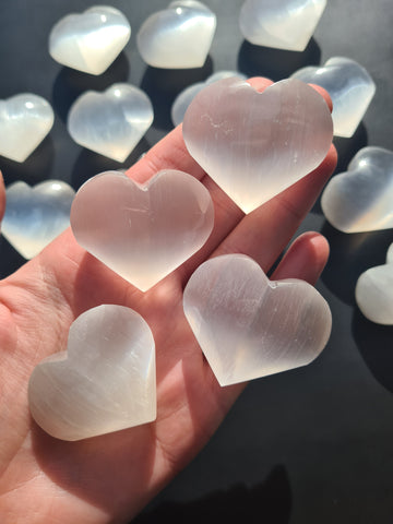 Mini Selenite Hearts 4cm