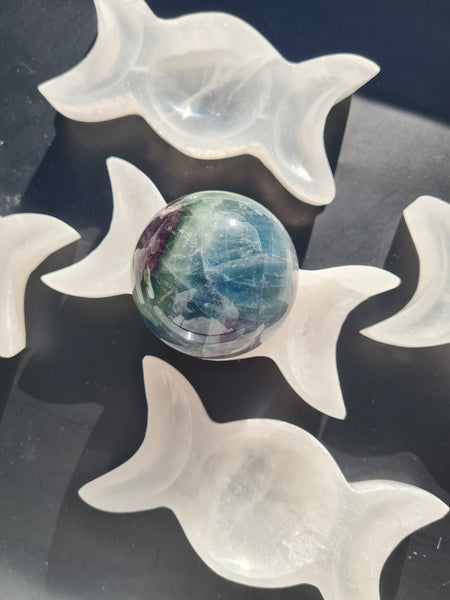 Triple Moon Selenite Bowls