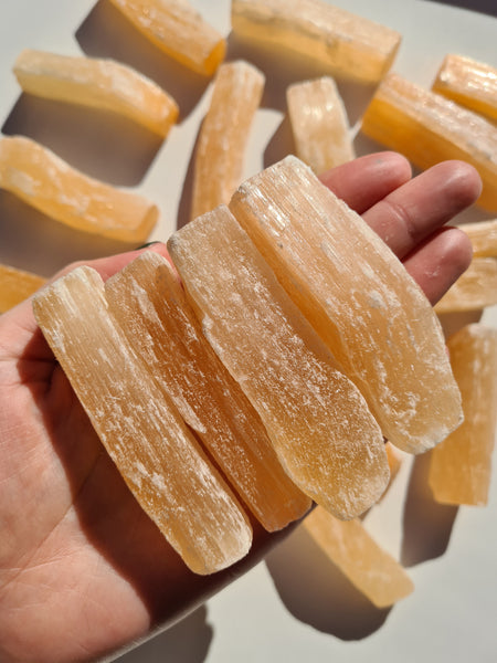 Peach Selenite Sticks 8cm