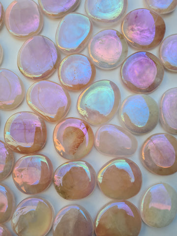 Rose Quartz Aura Flatstones
