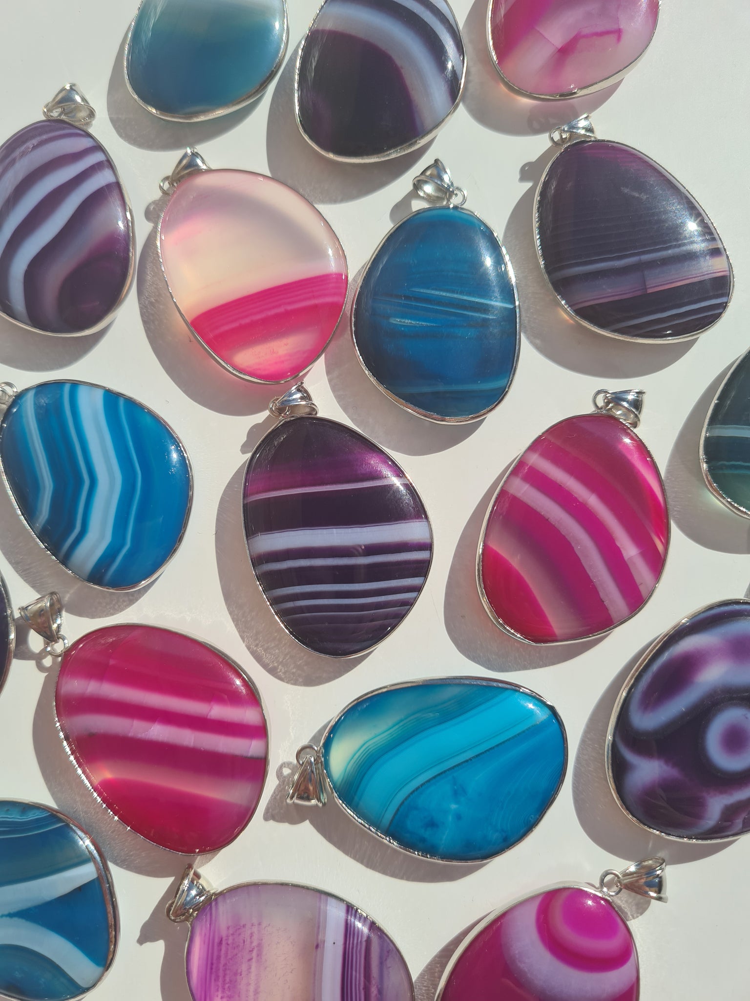 Dyed Agate Pendants