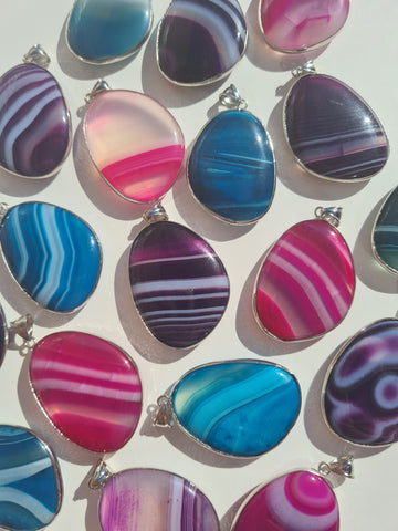 Dyed Agate Pendants