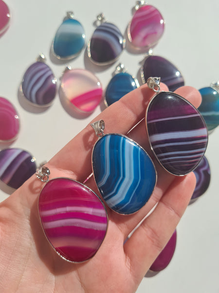 Dyed Agate Pendants