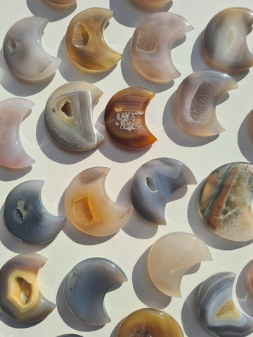 Natural Agate Moons