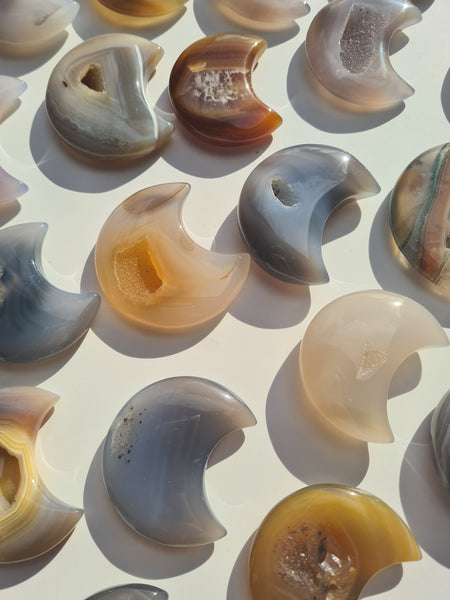 Natural Agate Moons
