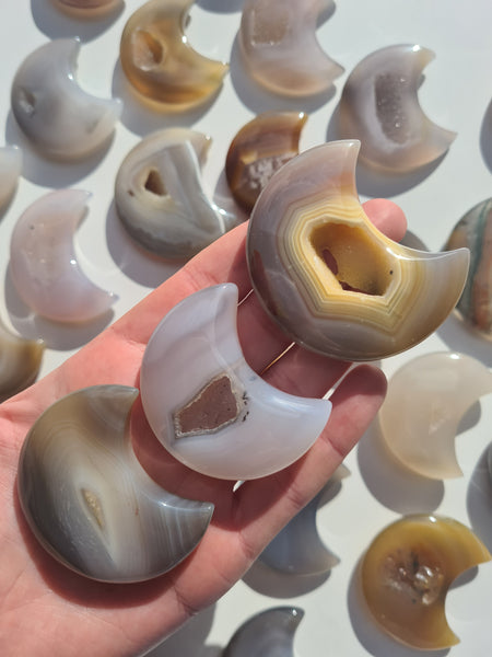 Natural Agate Moons