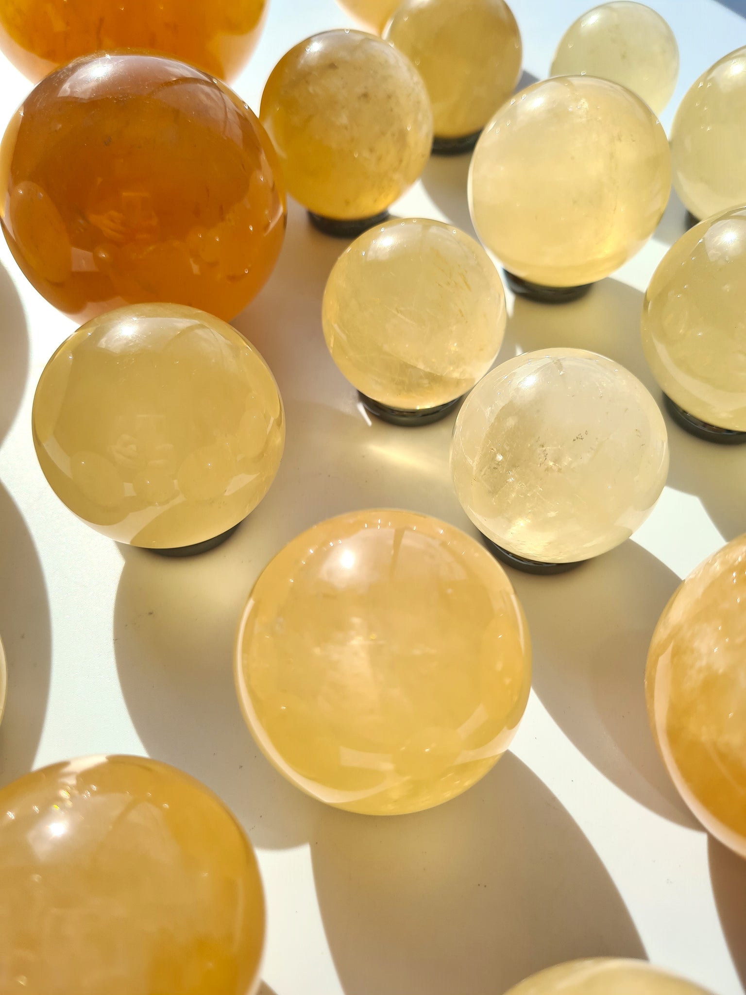 Golden Calcite Spheres