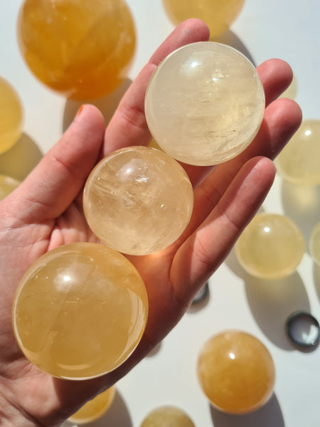 Golden Calcite Spheres