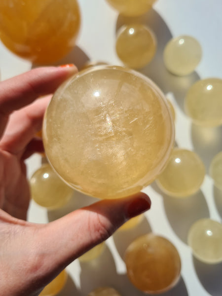 Golden Calcite Spheres