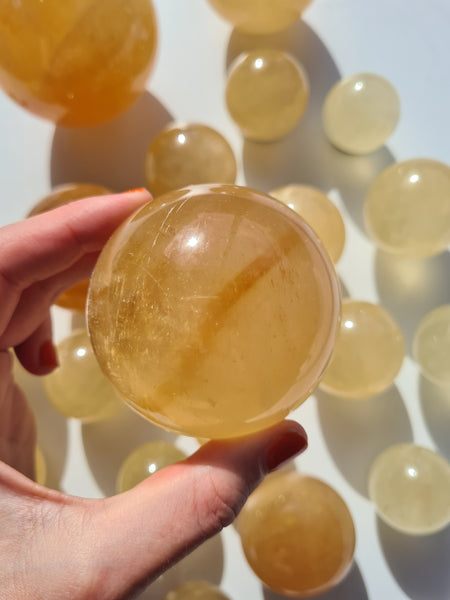 Golden Calcite Spheres