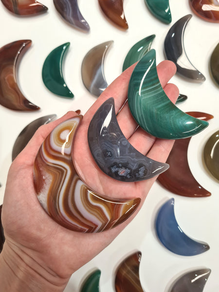 Dyed Agate Moons