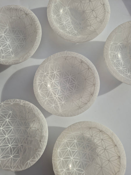 Flower of Life Selenite Bowls