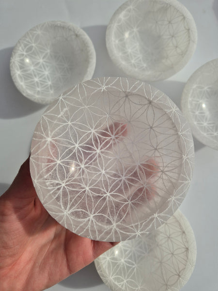 Flower of Life Selenite Bowls