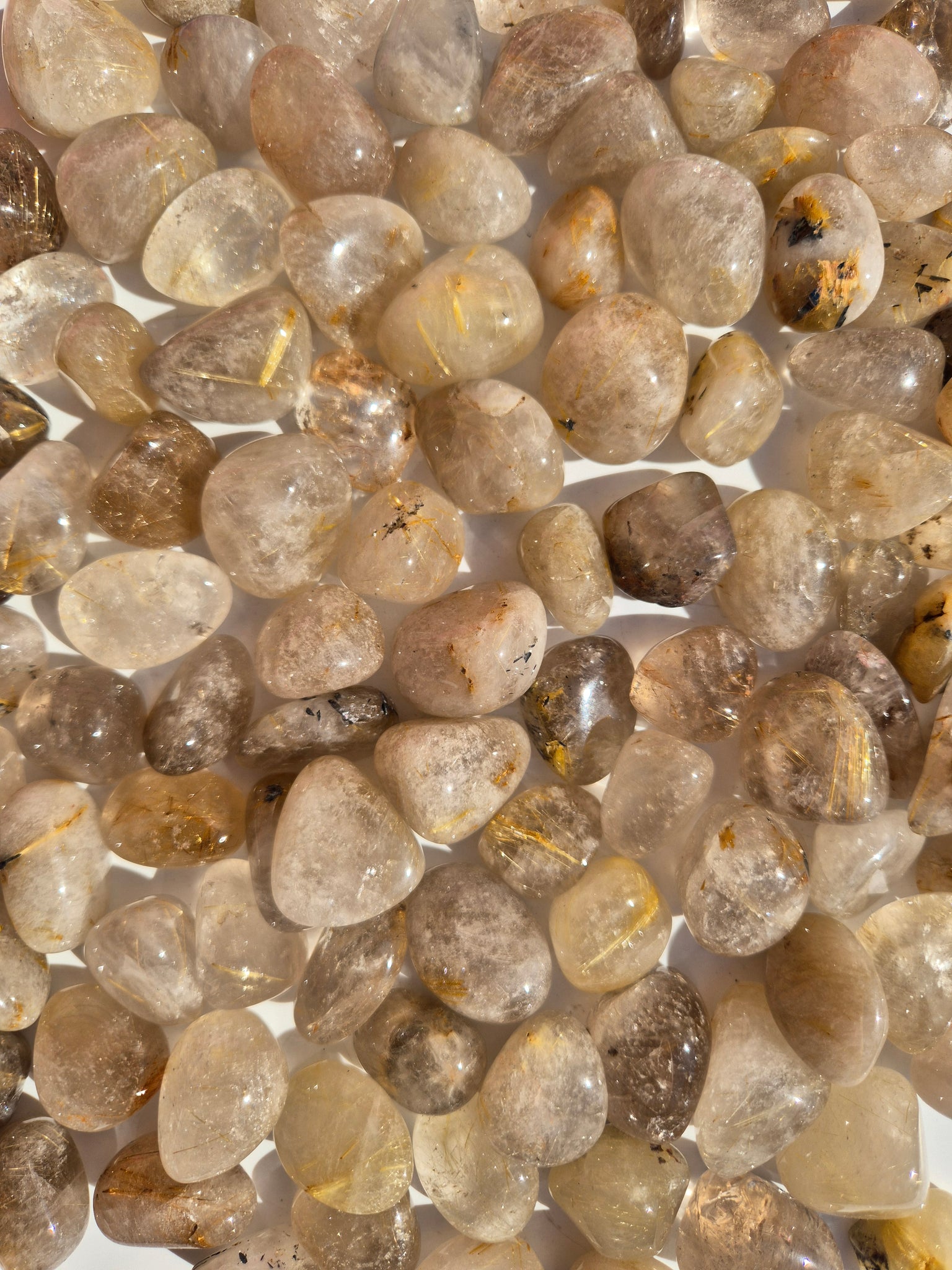 Quartz Golden Rutilated Tumbled Stones
