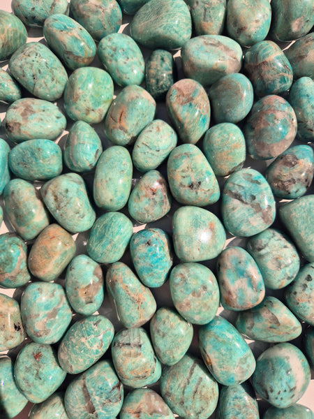 Amazonite w Smoky Quartz Tumbled Stones 1KG