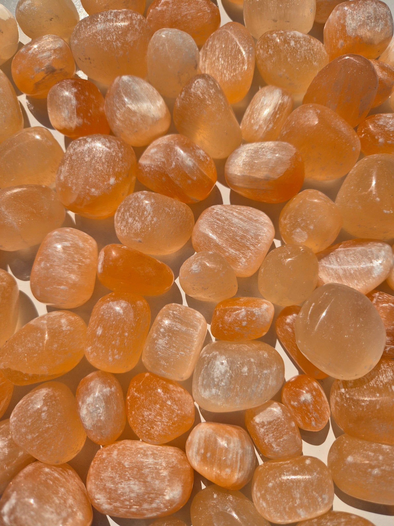Peach Selenite Tumbled Stones