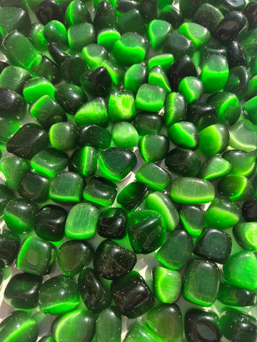 Cats Eye Green Tumbled Stones