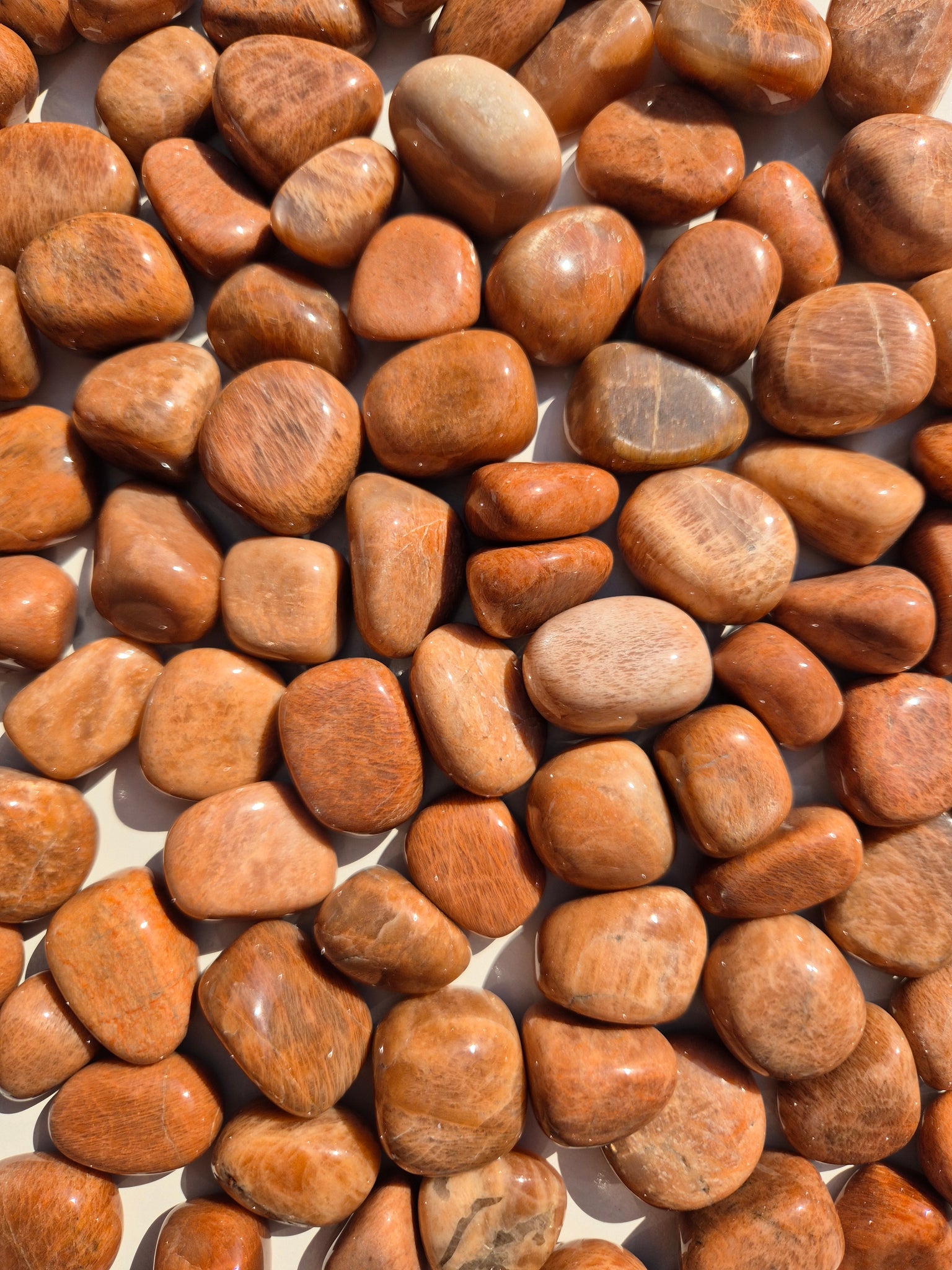 Moonstone Peach Tumbled Stones