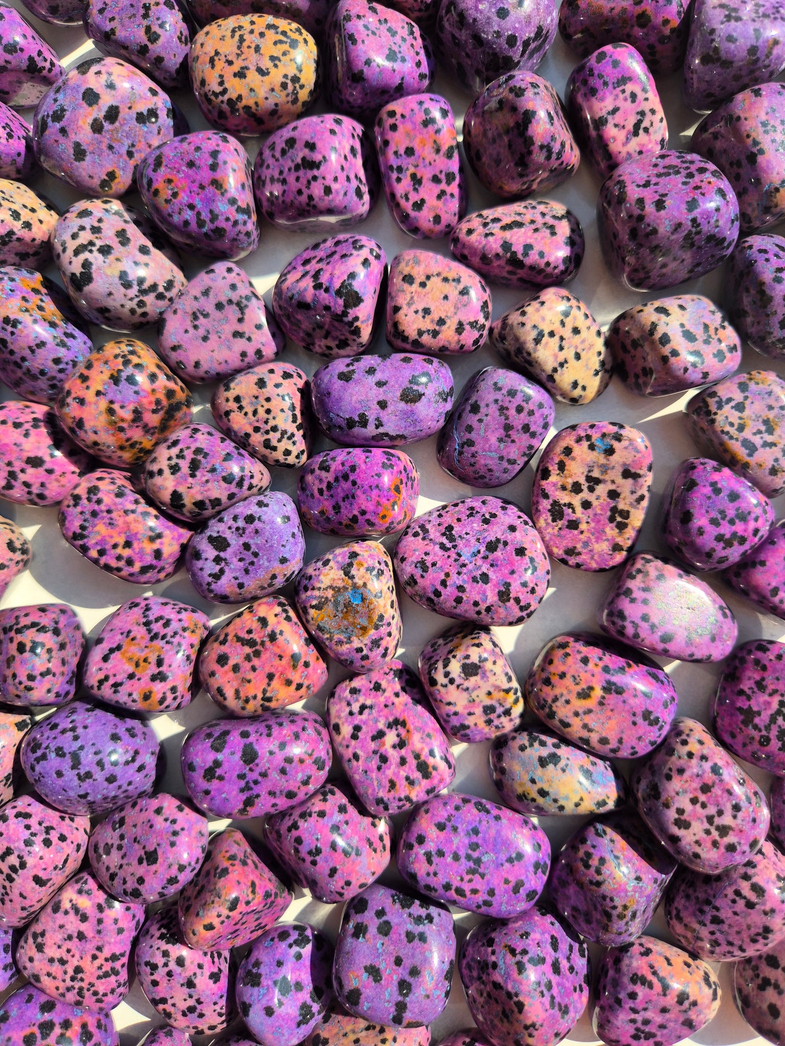 Jasper Purple Dalmation (Dyed) Tumbled Stones