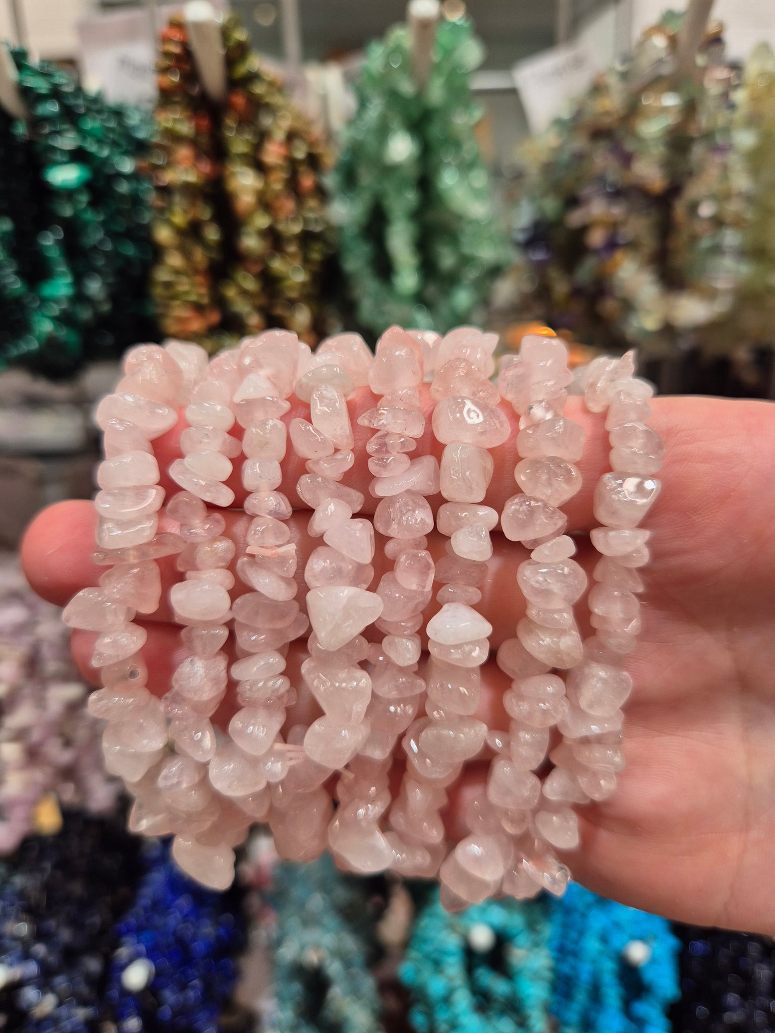 Rose Quartz Chip Bracelets
