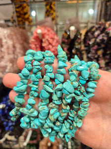 Turquoise Howlite (Dyed) Chip Bracelets