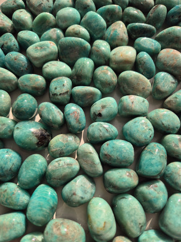 Amazonite w Smoky Quartz Tumbled Stones 1KG