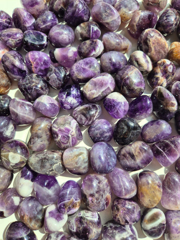 Amethyst Chevron  Tumbled Stones