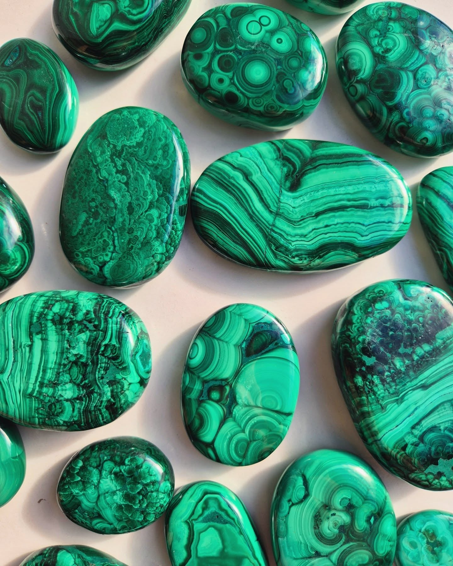 Malachite Palm Stones