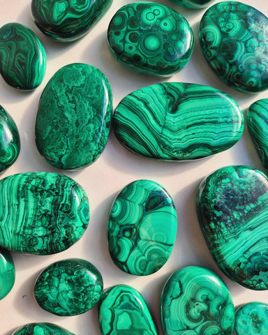 Malachite Palm Stones