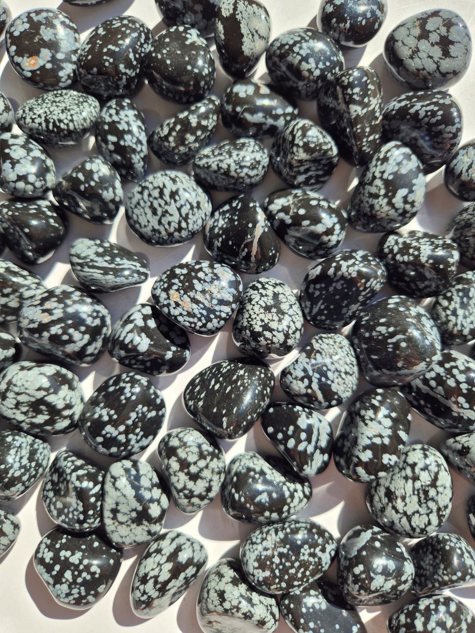 Obsidian Snowflake Tumbled Stones