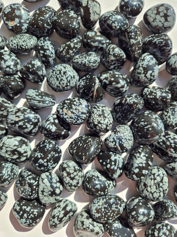 Obsidian Snowflake Tumbled Stones