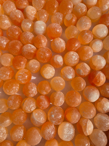Peach Selenite Mini Balls