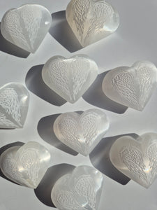 Angel Wing Selenite Hearts