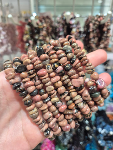 Rhodonite Chip Bracelets