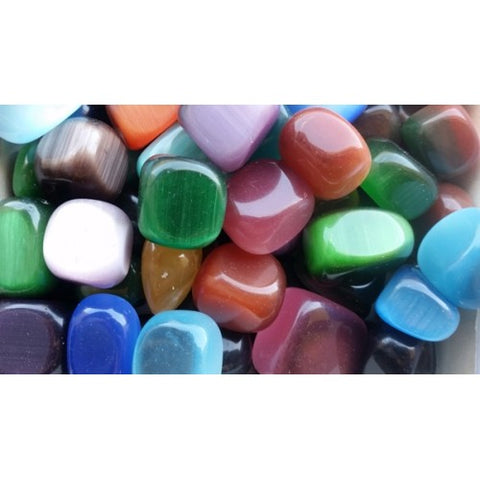 Mixed Cat's Eye (Man Made) Tumbled Stones 1KG