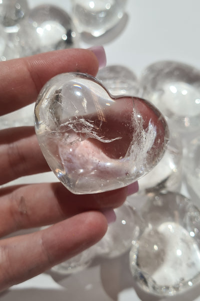 Clear Quartz Hearts