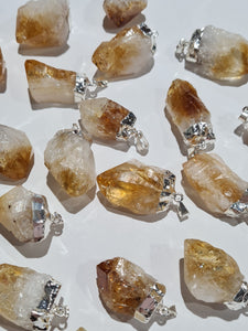 Citrine (Heated Amethyst) Point Pendants