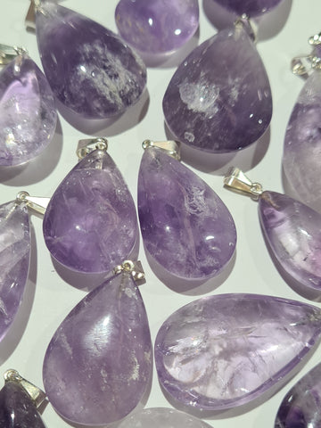 Amethyst Teardrop Pendants