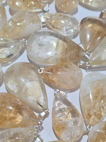 Citrine (Heated Amethyst) Teardrop Pendants