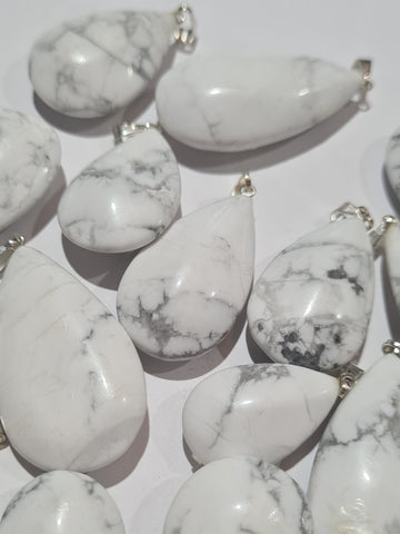 Howlite Teardrop Pendants
