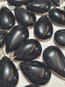 Obsidian Teardrop Pendants